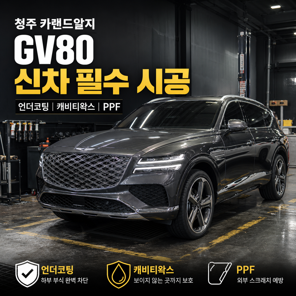 청주 카랜드알지 GV80 언더코팅 MS폴리머 캐비티왁스 신차 출고 필수 시공