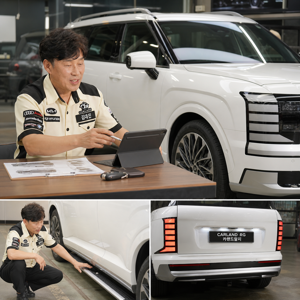 청주 대형 SUV 디 올뉴 팰리세이드 메이튼 전동사이드스텝 시공