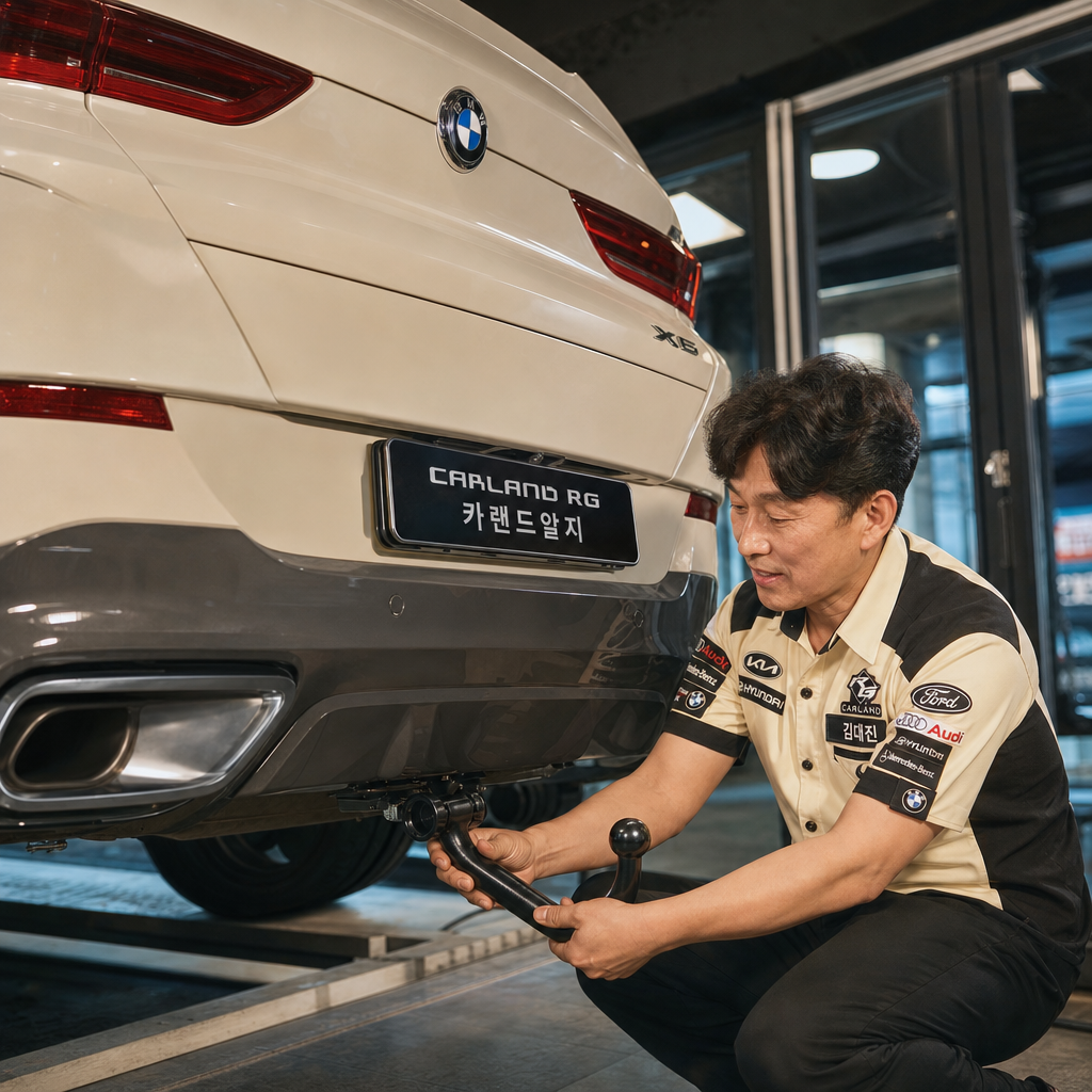 청주카페 자동차 복합문화공간 BMW X6 드림이엔진 견인고리 스완넥 시공 캠핑 카라반 트레일러