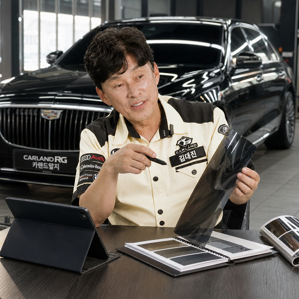청주 수입차 캐딜락 CT6 썬팅 자외선차단 열차단 탁월 넥스필 마제스틱 블랙스퍼터 필름시공 카랜드알지
